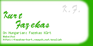 kurt fazekas business card